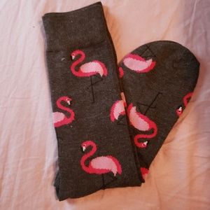 NWOT Men's Pink Flamingo Trouser Socks